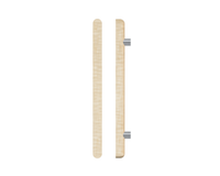 Single T12 Timber Pull Handle in American Oak by Style Finish Doorware, featuring natural wood grain and sleek design.