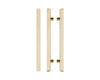 Pair T12 Timber Entrance Pull Handle, American White Oak, Back to Back Pair, CTC1000mm, H1400mm x Ø40mm x Projection 85mm, Coated in Hard Wax (accentuates rich colours) in White Oak / Satin Anodised Brass