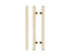 Pair of Style Finish Doorware T12 Timber Pull Handles in American Oak with black finish, designed for doors.