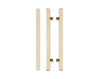 Pair of Style Finish Doorware T12 Timber Pull Handles in American Oak with black finish, designed for doors.