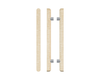 Pair T12 Timber Entrance Pull Handle, American White Oak, Back to Back Pair, CTC1000mm, H1400mm x Ø40mm x Projection 85mm, Coated in Hard Wax (accentuates rich colours) in White Oak / Satin Anodised Nickel
