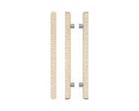 Pair of T12 Timber Pull Handles in American Oak by Style Finish Doorware, showcasing natural wood grain and sleek design.