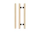 Pair of T12 Timber Pull Handles in Tasmanian Oak by Style Finish Doorware, showing the natural wood finish and sleek design.