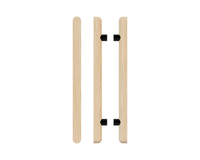 Pair of T12 Timber Pull Handles in Tasmanian Oak by Style Finish Doorware, showing the natural wood finish and sleek design.