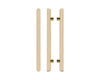 Pair T12 Timber Entrance Pull Handle, Tasmanian Oak, Back to Back Pair, CTC1000mm, H1400mm x 40mm x 40mm x Projection 75mm, Coated in Hard Wax (accentuates rich colours) in Tasmanian Oak / Satin Anodised Brass