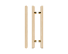 Pair of T12 Timber Pull Handles in Tasmanian Oak by Style Finish Doorware, featuring smooth wooden finish and modern design.