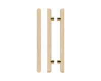 Pair of T12 Timber Pull Handles in Tasmanian Oak by Style Finish Doorware, featuring smooth wooden finish and modern design.