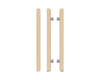 Pair T12 Timber Entrance Pull Handle, Tasmanian Oak, Back to Back Pair, CTC1000mm, H1400mm x 40mm x 40mm x Projection 75mm, Coated in Hard Wax (accentuates rich colours) in Tasmanian Oak / Satin Anodised Nickel