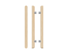 Pair of T12 Timber Pull Handles in Tasmanian Oak by Style Finish Doorware, showing the natural wood grain and sleek design.