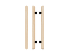 Pair of Victorian Ash T12 Timber Pull Handles by Style Finish Doorware, showcasing natural wood grain and sleek design.