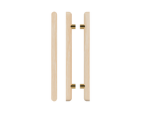 Pair of Victorian Ash T12 Timber Pull Handles by Style Finish Doorware, showcasing elegant wood grain and classic design.