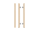 Pair of Victorian Ash T12 Timber Pull Handles by Style Finish Doorware, showcasing smooth wooden handles with metal mounting brackets