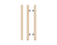 Pair of Victorian Ash T12 Timber Pull Handles by Style Finish Doorware, showcasing smooth wooden handles with metal mounting brackets