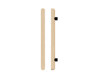 T12 Timber Pull Handle in Tasmanian Oak by Style Finish Doorware, showing a sleek wooden door handle on a modern door.