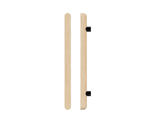 Single T12 Timber Entrance Pull Handle, Tasmanian Oak, CTC1000mm, H1200mm x 40mm x 40mm x Projection 75mm, Coated in Hard Wax (accentuates rich colours) in Tasmanian Oak / Satin Anodised Gun Metal