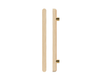 Single T12 Timber Entrance Pull Handle, Tasmanian Oak, CTC1000mm, H1200mm x 40mm x 40mm x Projection 75mm, Coated in Hard Wax (accentuates rich colours) in Tasmanian Oak / Satin Anodised Brass