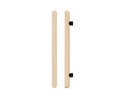 Victorian Ash T12 Timber Pull Handle by Style Finish Doorware, single black finish, natural wood grain visible