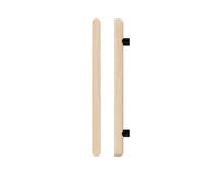 Victorian Ash T12 Timber Pull Handle by Style Finish Doorware, single black finish, natural wood grain visible