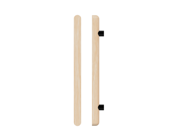 Single T12 Timber Entrance Pull Handle, Victorian Ash, CTC800mm, H1000mm x 40mm x 40mm x Projection 75mm, in Raw Timber (ready to stain or paint) in Victorian Ash / Satin Anodised Gun Metal