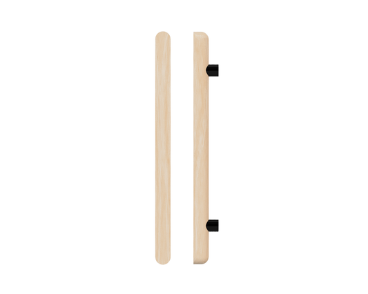 Single T12 Timber Entrance Pull Handle, Victorian Ash, CTC1000mm, H1200mm x 40mm x 40mm x Projection 75mm, Coated in Hard Wax (accentuates rich colours) in Victorian Ash / Satin Anodised Gun Metal