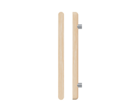 Victorian Ash T12 Timber Pull Handle by Style Finish Doorware mounted on a door, showcasing elegant wood grain and sturdy design.