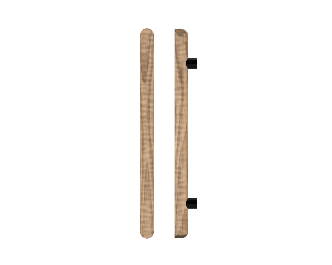 Single T12 Timber Pull Handle in American Walnut by Style Finish Doorware, featuring sleek wood grain and modern design.