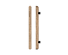 Single T12 Timber Entrance Pull Handle, American Walnut, CTC1000mm, H1200mm x Ø40mm x Projection 85mm, Coated in Hard Wax (accentuates rich colours) in Black Walnut / Satin Anodised Gun Metal