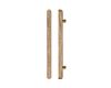 Single T12 Timber Entrance Pull Handle, American Walnut, CTC1000mm, H1200mm x Ø40mm x Projection 85mm, Coated in Hard Wax (accentuates rich colours) in Black Walnut / Satin Anodised Brass