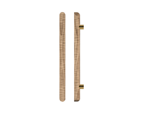 Single T12 Timber Pull Handle in American Walnut by Style Finish Doorware, showcasing a sleek dark wood finish and modern design.