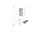 Pull Handle Brunswick Euro Pair Polished Chrome L635xW22xP63mm CTC600 mm BPD35mm, Mortice Lock Roller Euro Polished Chrome CTC85mm Backset 60mm, Euro Cylinder Dual Function 5 Pin 65mm KA4, Escutcheon Euro Concealed Fix Round Pair D52xP10mm in Polished Chrome