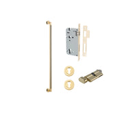 Pull Handle Berlin Euro Pair Polished Brass L635xW22xP63mm CTC600 mm BPD35mm, Mortice Lock Roller Euro Polished Brass CTC85mm Backset 60mm, Euro Cylinder Key Thumb 5 Pin 65mm KA4, Escutcheon Euro Concealed Fix Round Pair D52xP10mm in Polished Brass