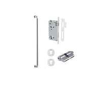 Pull Handle Berlin Euro Pair Polished Chrome L635xW22xP63mm CTC600 mm BPD35mm, Mortice Lock Roller Euro Polished Chrome CTC85mm Backset 60mm, Euro Cylinder Dual Function 5 Pin 65mm KA4, Escutcheon Euro Concealed Fix Round Pair D52xP10mm in Polished Chrome