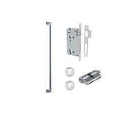 Pull Handle Berlin Euro Pair Brushed Chrome L635xW22xP63mm CTC600 mm BPD35mm, Mortice Lock Roller Euro Brushed Chrome CTC85mm Backset 60mm, Euro Cylinder Dual Function 5 Pin 65mm KA4, Escutcheon Euro Concealed Fix Round Pair D52xP10mm in Brushed Chrome