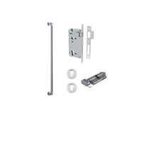 Pull Handle Berlin Euro Pair Brushed Chrome L635xW22xP63mm CTC600 mm BPD35mm, Mortice Lock Roller Euro Brushed Chrome CTC85mm Backset 60mm, Euro Cylinder Key Thumb 5 Pin 65mm KA4, Escutcheon Euro Concealed Fix Round Pair D52xP10mm in Brushed Chrome