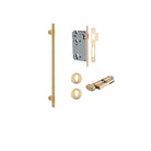 Pull Handle Helsinki Brushed Gold PVD L560xD22xP66mm BP35mm CTC450mm Ent Kit, Mortice Lock Roller Euro Brushed Gold PVD CTC85 Backset 60, Euro Cylinder Key Thumb 6 Pin Satin Brass L70 KA1, Escutcheon Euro Con Fix Rnd Pair Brushed Gold PVD D52xP10mm in Brushed Gold PVD