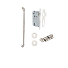 Pull Handle Sarlat Polished Nickel L635xW32xP72mm BP35mm CTC600mm Entrance Kit, Mortice Lock Roller Euro Polished Nickel CTC85mm Backset 60mm, Euro Cylinder Key Thumb 6 Pin Polished Nickel L70mm KA1, Escutcheon Euro Concealed Fix Round Pair Polish… in Polished Nickel