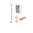 Pull Handle Sarlat Brushed Brass L635xW32xP72mm BP35mm CTC600mm Entrance Kit, Mortice Lock Roller Euro Brushed Brass CTC85mm Backset 60mm, Euro Cylinder Key Thumb 6 Pin Brushed Brass L70mm   KA1, Escutcheon Euro Concealed Fix Round Pair Brushed B… in Brushed Brass