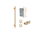 Pull Handle Helsinki Brushed Brass L560xD22xP66mm BP35mm CTC450mm Entrance Kit, Mortice Lock Roller Euro Brushed Brass CTC85mm Backset 60mm, Euro Cylinder Dual Function 5 Pin Brushed Brass L65mm KA1, Escutcheon Euro Concealed Fix Round Pair Brushe… in Brushed Brass