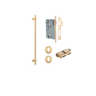 Pull Handle Helsinki Brushed Brass L710xD22xP66mm BP35mm CTC600mm Entrance Kit, Mortice Lock Roller Euro Brushed Brass CTC85mm Backset 60mm, Euro Cylinder Dual Function 5 Pin Brushed Brass L65mm KA1, Escutcheon Euro Concealed Fix Round Pair Brushe… in Brushed Brass
