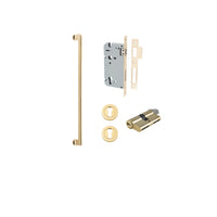 Pull Handle Baltimore Polished Brass L635xW13xP64mm BP35mm CTC600mm Entrance Kit, Mortice Lock Roller Euro Polished Brass CTC85mm Backset 60mm, Euro Cylinder Dual Function 5 Pin Polished Brass L65mm KA1, Escutcheon Euro Concealed Fix Round Pair Po… in Polished Brass