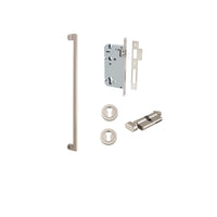 Pull Handle Baltimore Satin Nickel L635xW13xP64mm BP35mm CTC600mm Entrance Kit, Mortice Lock Roller Euro Satin Nickel CTC85mm Backset 60mm, Euro Cylinder Key Thumb 6 Pin Satin Nickel L70mm KA1, Escutcheon Euro Concealed Fix Round Pair Satin Nickel… in Satin Nickel