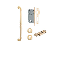 Pull Handle Sarlat Brushed Brass L485xW32xP72mm BP35mm CTC450mm Entrance Kit, Mortice Lock Roller Euro Brushed Brass CTC85mm Backset 60mm, Euro Cylinder Key Thumb 6 Pin Brushed Brass L70mm  
 KA1, Escutcheon Euro Concealed Fix Round Pair Brushed B… in Brushed Brass