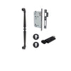 Pull Handle Sarlat Matt Black L485xW32xP72mm BP35mm CTC450mm Entrance Kit, Mortice Lock Roller Euro Matt Black CTC85mm Backset 60mm, Euro Cylinder Key Thumb 6 Pin Matt Black L70mm KA1, Escutcheon Euro Concealed Fix Round Pair Matt Black D52xP10mm in Matt
