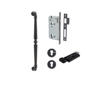 Pull Handle Sarlat Matt Black L485xW32xP72mm BP35mm CTC450mm Entrance Kit, Mortice Lock Roller Euro Matt Black CTC85mm Backset 60mm, Euro Cylinder Key Thumb 6 Pin Matt Black L70mm KA1, Escutcheon Euro Concealed Fix Round Pair Matt Black D52xP10mm in Matt Black