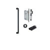Pull Handle Berlin Euro Pair Matt Black L485xW22xP63mm CTC450 mm BPD35mm, Mortice Lock Roller Euro Matt Black CTC85mm Backset 60mm, Euro Cylinder Dual Function 5 Pin Matt Black 65mm KA4, Escutcheon Euro Concealed Fix Round Pair Matt Black D52xP10mm in Mat