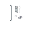Pull Handle Berlin Euro Pair Polished Chrome L485xW22xP63mm CTC450 mm BPD35mm, Mortice Lock Roller Euro Polished Chrome CTC85mm Backset 60mm, Euro Cylinder Dual Function 5 Pin KA4, Escutcheon Euro Concealed Fix Round Pair D52xP10mm in Polished Chrome