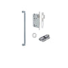 Pull Handle Berlin Euro Pair Brushed Chrome L485xW22xP63mm CTC450 mm BPD35mm, Mortice Lock Roller Euro Brushed Chrome CTC85mm Backset 60mm, Euro Cylinder Dual Function 5 Pin 65mm KA4, Escutcheon Euro Concealed Fix Round Pair D52xP10mm in Brushed Chrome