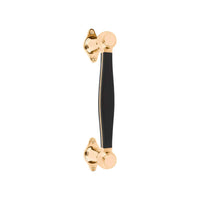 BOSCO LZ185 pull handle brass unlacquered / black in Brass Unlacquered/Black