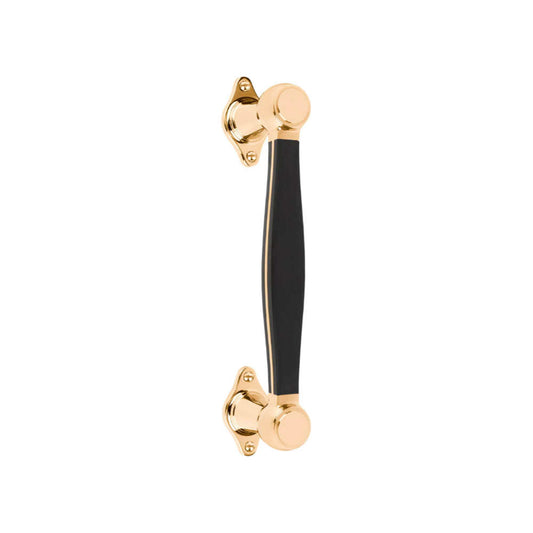 BOSCO LZ185 pull handle brass unlacquered / black in Brass Unlacquered/Black