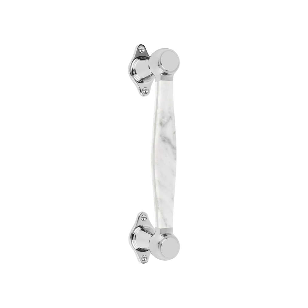 BOSCO LZ185MA pull handle polished stainless steel / Carrara marble in Polished Stainless Steel / Carrara Marble